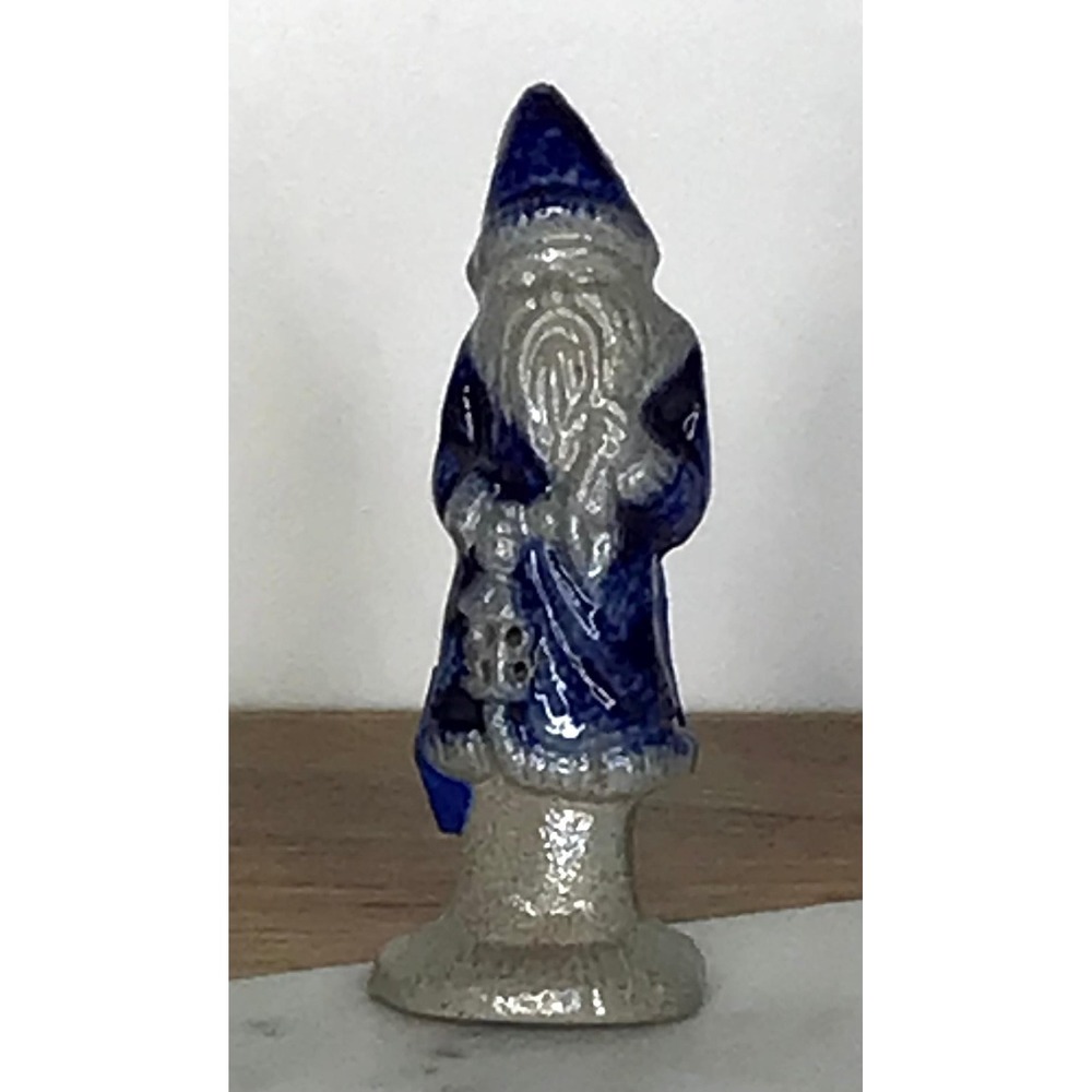 Vtg Rowe Pottery Salt Glaze Ceramic Santa Claus Figurine Father Christmas 3.5"